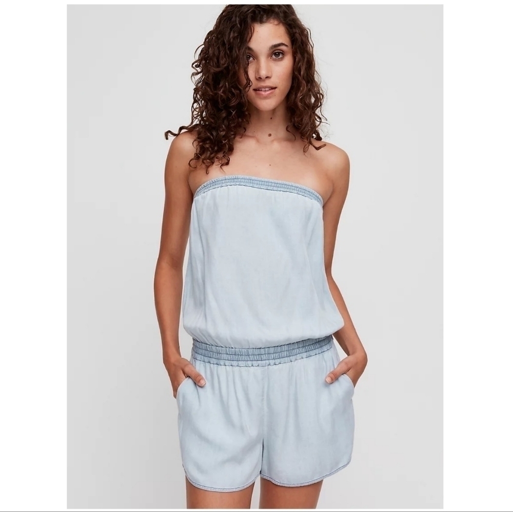 Aritzia Talula Sunday Best Cropsey White Blanc Romper NWT